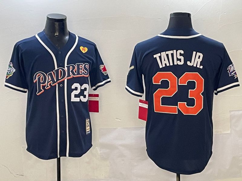 Men San Diego Padres 23 Tatis jr Blue Throwback Game 2025 Nike MLB Jersey style 3124